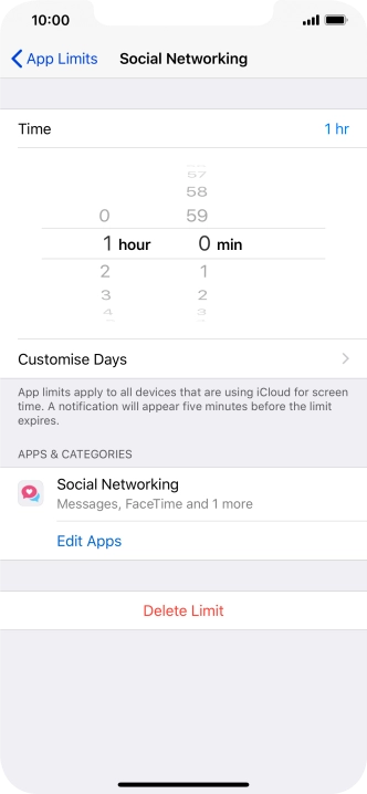 Press Customise Days.