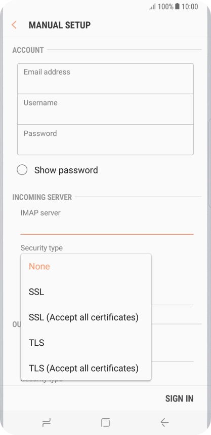 Press None to turn off the function.