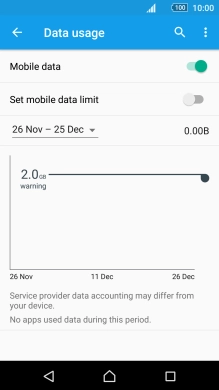 The data usage is displayed.
