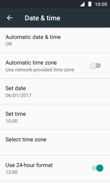 Press Automatic date & time.