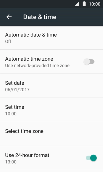 Press Automatic date & time.
