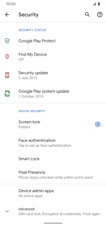 Press Screen lock and key in the current phone lock code.