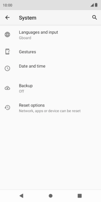 Press Reset options.