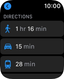 Press the required mode of transportation.
