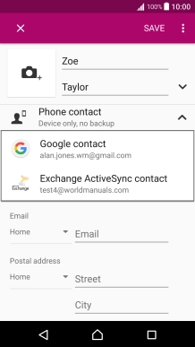 Press Phone contact.