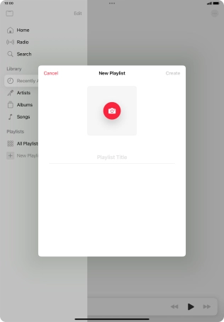Press the text input field and key in a name for the playlist.
