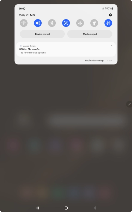 Press Tap for other USB options..