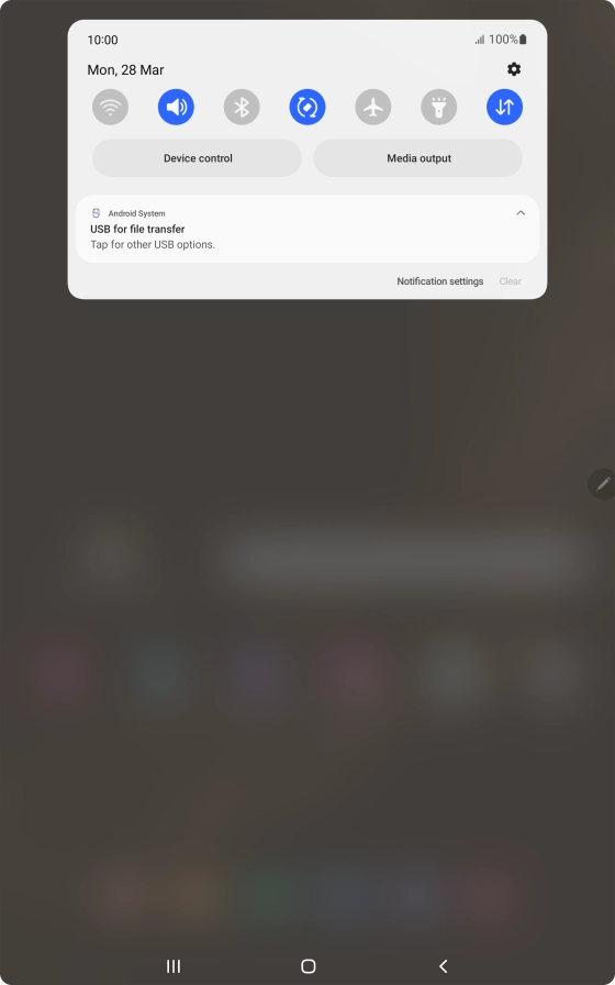 Press Tap for other USB options..