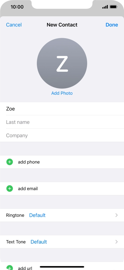 Press Last name and key in the last name.