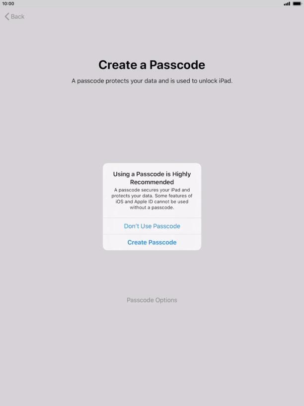 If you turn off the function, press Don't Use Passcode. If you turn off the function, press Don't Use Passcode.