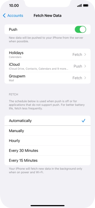 Press the indicator next to 