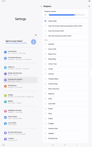 Press the required ring tones to hear them.