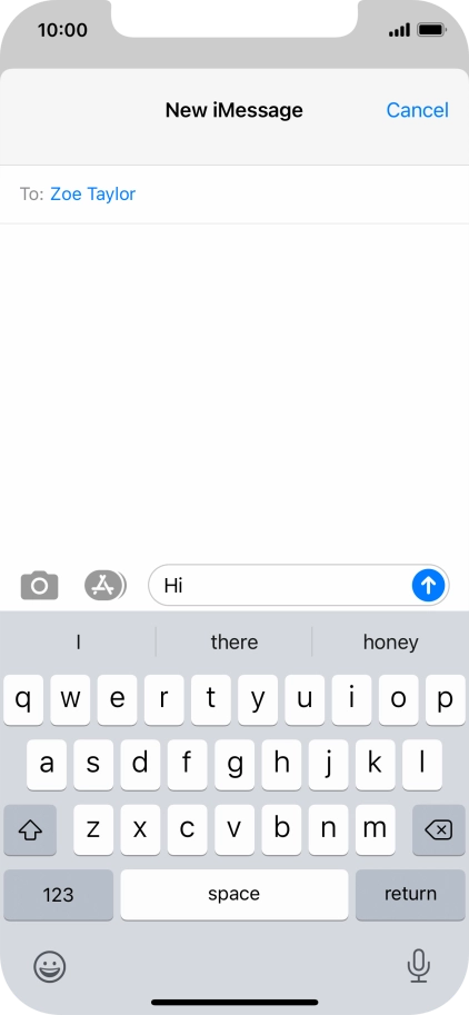 Press the send icon.