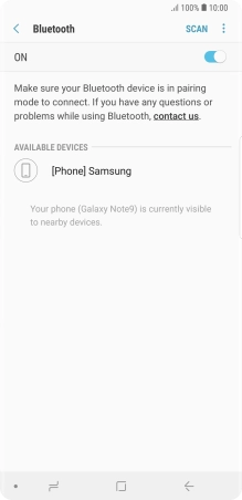 Press the required Bluetooth device and follow the instructions on the screen to pair the device with your phone.