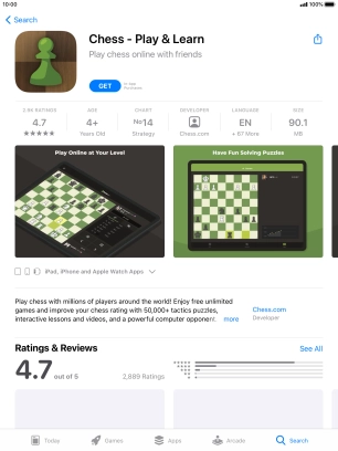 Press GET and follow the instructions on the screen to install the app.