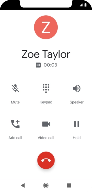 Press the end call icon.