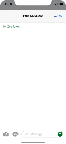 Press the text input field and write the text for your picture message.