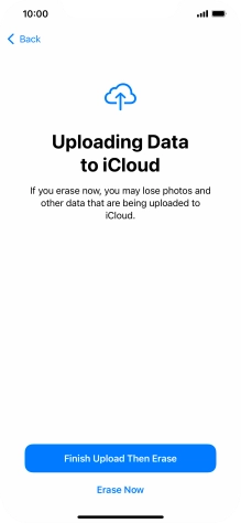 Press the required setting.