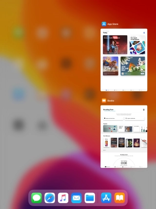 Slide upwards on the required application to end it.
