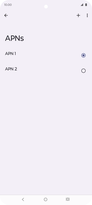Press the field next to the data connection to activate it.