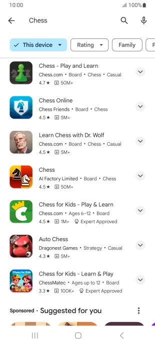 Press the required app.