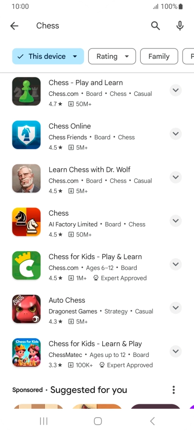 Press the required app.
