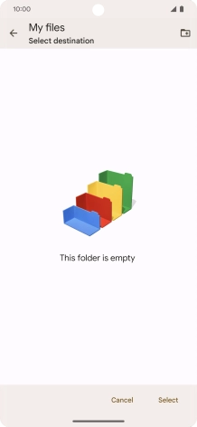 To create a new folder, press the new folder icon and follow the instructions on the screen to create a new folder.
