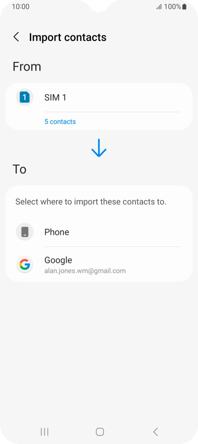 Press the required Google account.