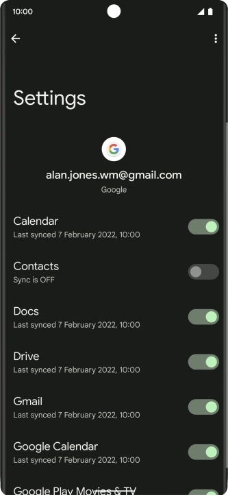 Press the indicator next to 