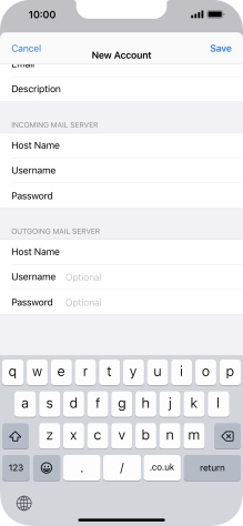 Press Username and key in the username for your email account. Please note that if you're using Vodafone's outgoing server, leave the username field empty.