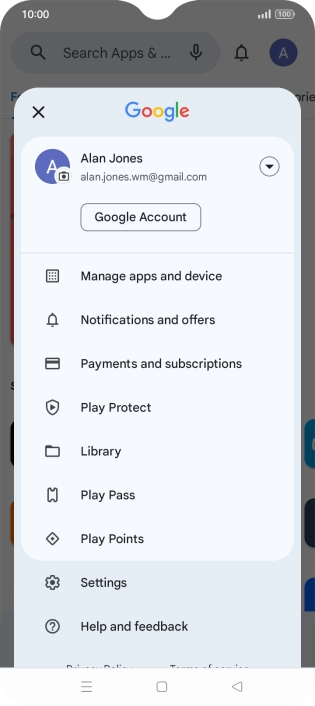 Press Manage apps and device.