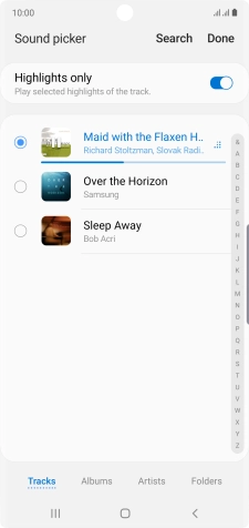 Once you've found a ring tone you like, press Done.