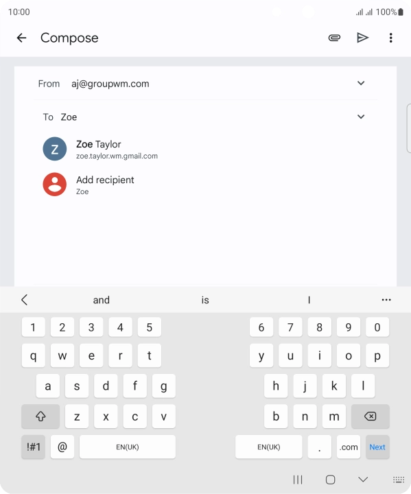 Press the required contact.
