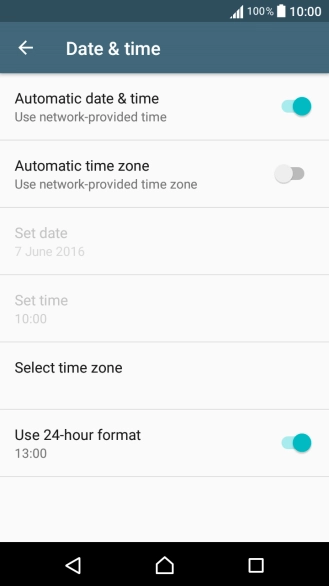 Press Automatic time zone to turn on the function.