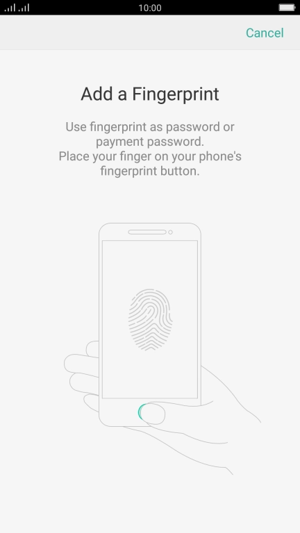 Follow the instructions on the screen to create the phone lock code using your fingerprint.