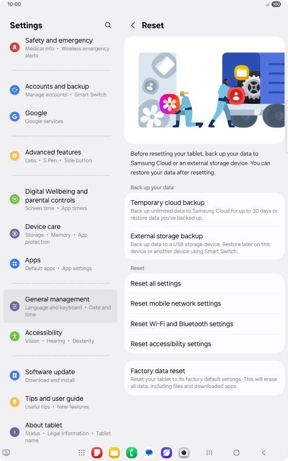 Press Reset mobile network settings.
