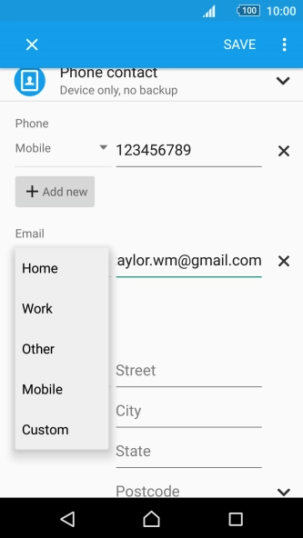Press the required email type.
