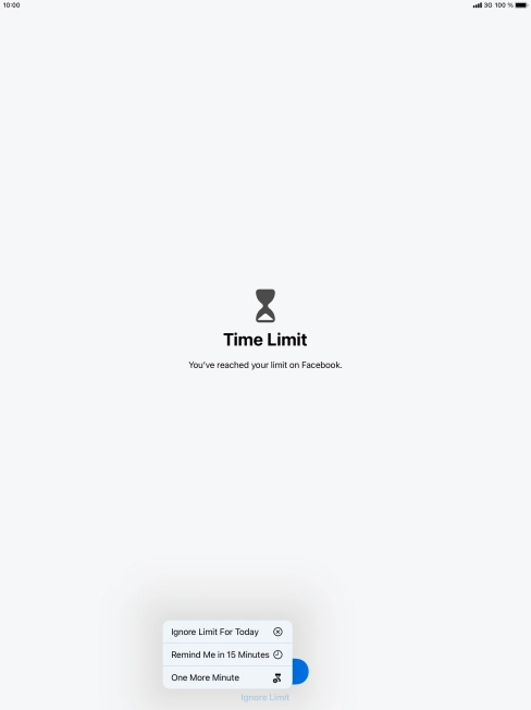 Press the required setting.