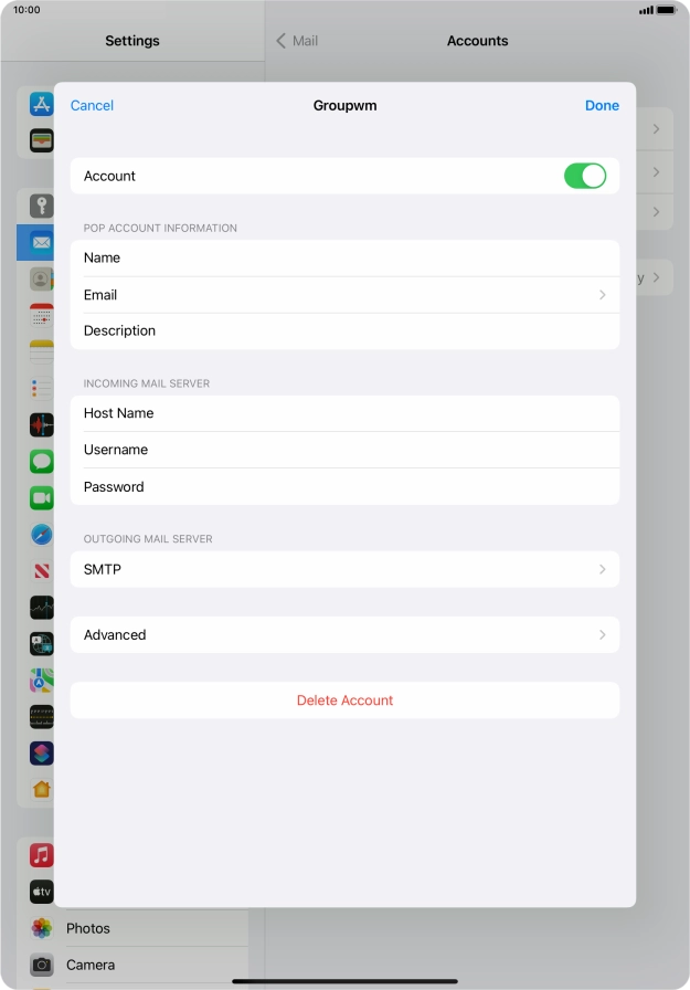 Press SMTP. Press SMTP.