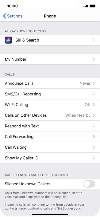 Press the indicator next to 