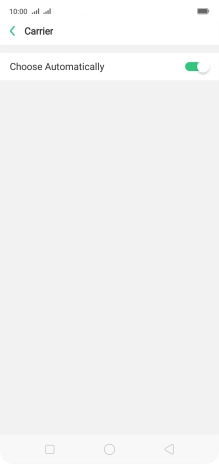 If you want to select a network manually, press the indicator next to 
