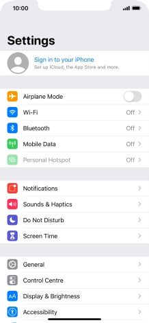 Press Sign in to your iPhone.