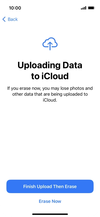 Press the required setting.