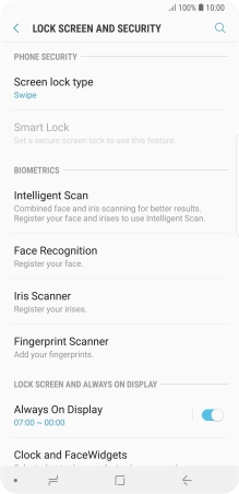 Press Iris Scanner.