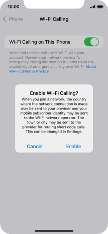 If you turn on the function, press Enable.