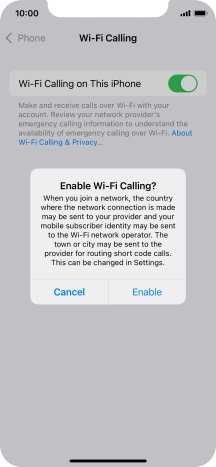 If you turn on the function, press Enable.