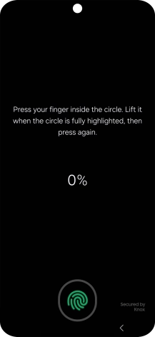 Follow the instructions on the screen to create the phone lock code using your fingerprint.