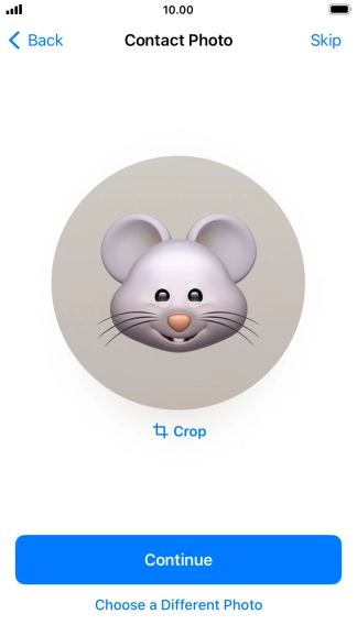 Follow the instructions on the screen to customise the selected picture and press Continue.