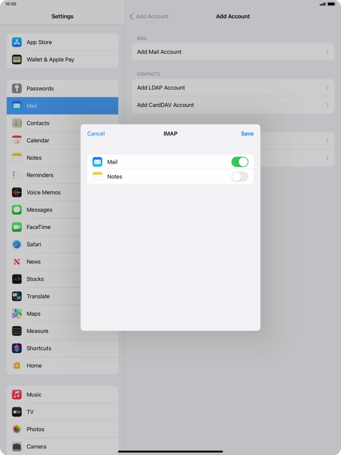 Press Save. Your email account has now been set up. To select more settings for incoming and outgoing server, proceed with the following steps.