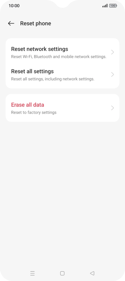 Press Reset network settings.